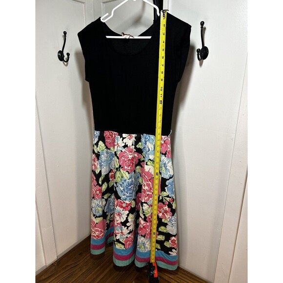 Vintage 1960s 70s Vicky Vaughn Junior Floral A Line Midi Dress Size Medium - Picture 7 of 9